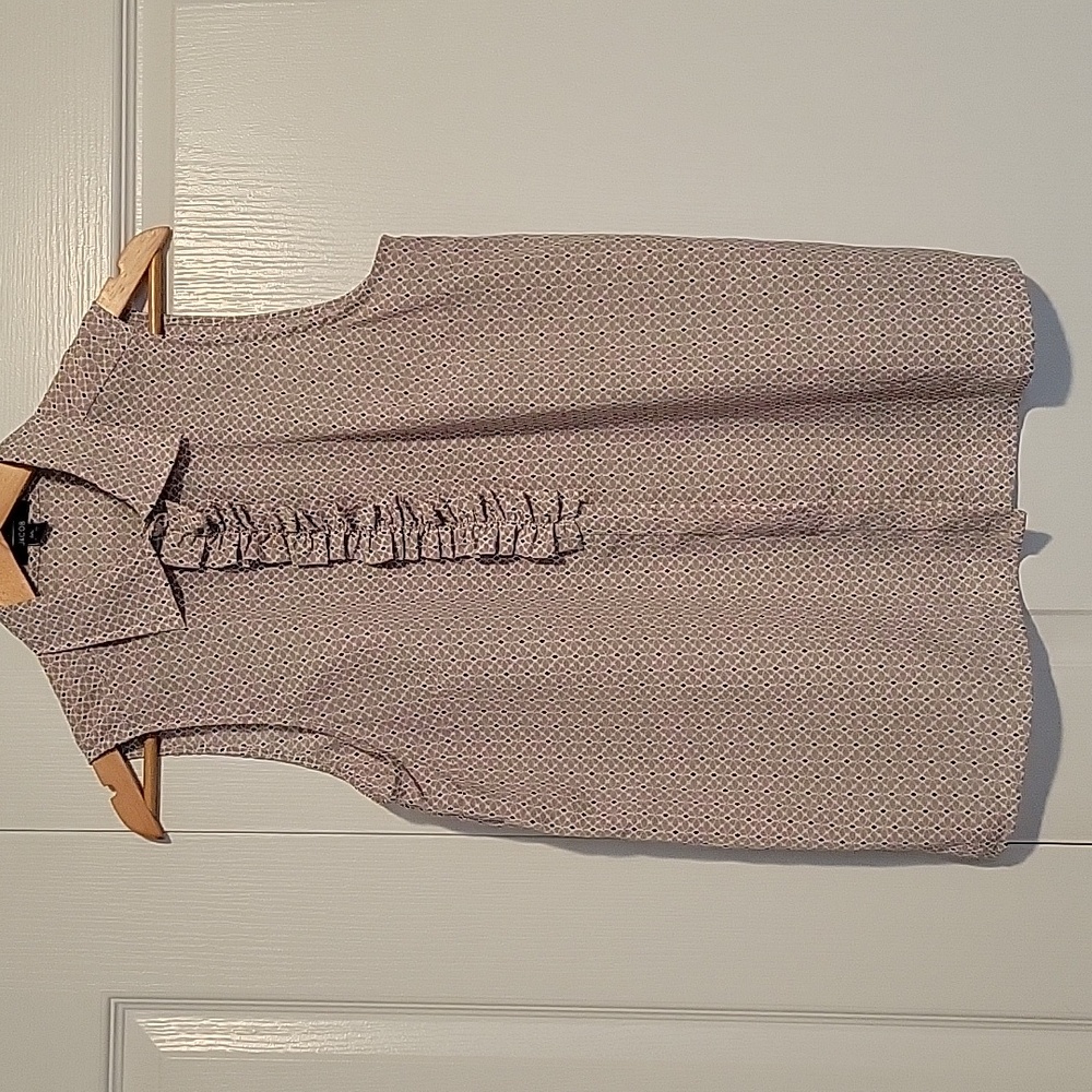Jacob Fitted Sleeveless Collared Blouse Tank w Ruffle Detail
